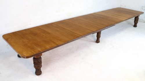 EDWARDS ROBERTS VICTORIAN OAK EXTENDING DINING TABLE 7 LEAVES 20FT SEATS UP TO 2224 - ADDITIONAL PHOTO 18