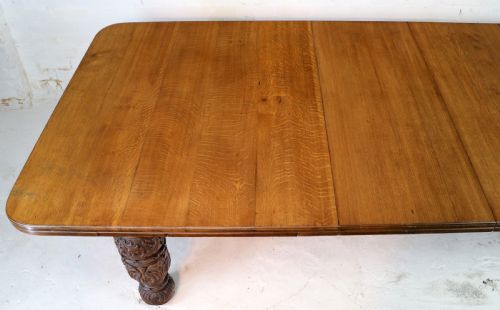 EDWARDS ROBERTS VICTORIAN OAK EXTENDING DINING TABLE 7 LEAVES 20FT SEATS UP TO 2224 - ADDITIONAL PHOTO 19
