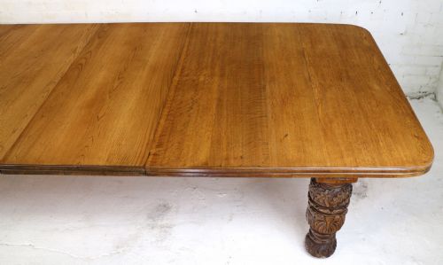 EDWARDS ROBERTS VICTORIAN OAK EXTENDING DINING TABLE 7 LEAVES 20FT SEATS UP TO 2224 - ADDITIONAL PHOTO 21