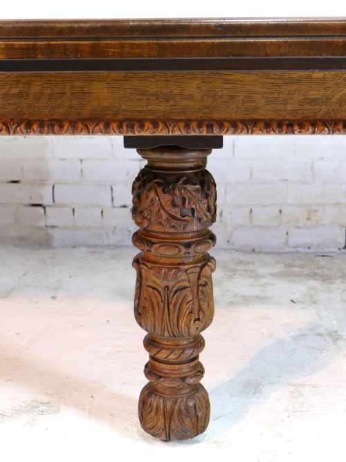 EDWARDS ROBERTS VICTORIAN OAK EXTENDING DINING TABLE 7 LEAVES 20FT SEATS UP TO 2224 - ADDITIONAL PHOTO 26