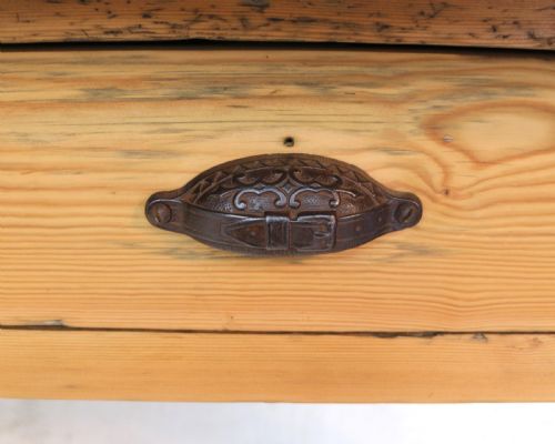 19TH CENTURY SCOTTISH ESTATE LARGE OAK PITCH PINE KITCHEN PREPARATION TABLE - ADDITIONAL PHOTO 7