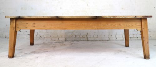 19TH CENTURY SCOTTISH ESTATE LARGE OAK PITCH PINE KITCHEN PREPARATION TABLE - ADDITIONAL PHOTO 17