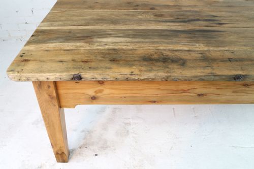 19TH CENTURY SCOTTISH ESTATE LARGE OAK PITCH PINE KITCHEN PREPARATION TABLE - ADDITIONAL PHOTO 20