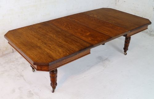 VICTORIAN OAK DINING TABLE 2 LEAVES 8FT 4SEATS 10 - ADDITIONAL PHOTO 1