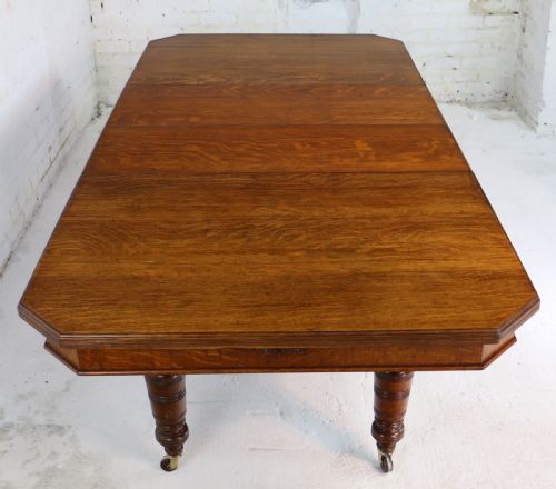 VICTORIAN OAK DINING TABLE 2 LEAVES 8FT 4SEATS 10 - ADDITIONAL PHOTO 3
