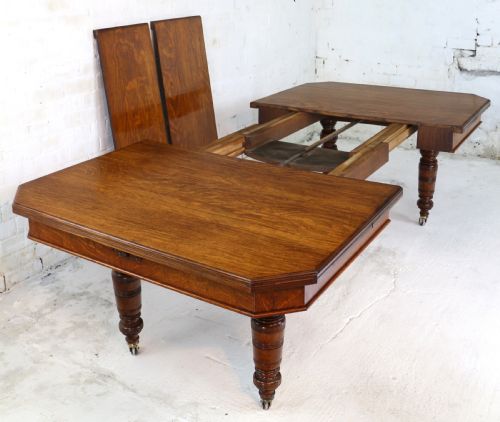 VICTORIAN OAK DINING TABLE 2 LEAVES 8FT 4SEATS 10 - ADDITIONAL PHOTO 6