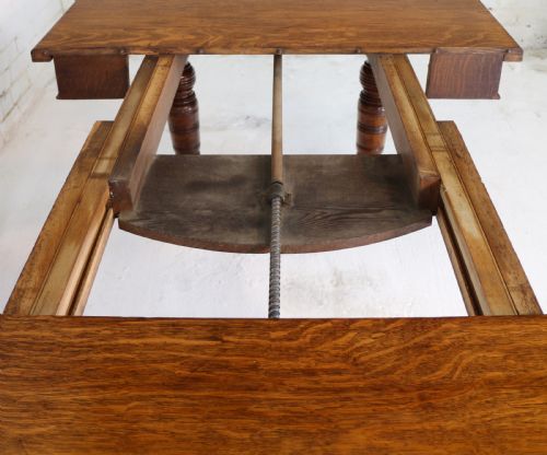 VICTORIAN OAK DINING TABLE 2 LEAVES 8FT 4SEATS 10 - ADDITIONAL PHOTO 7