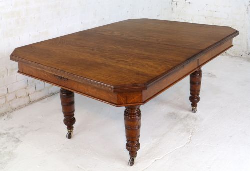 VICTORIAN OAK DINING TABLE 2 LEAVES 8FT 4SEATS 10 - ADDITIONAL PHOTO 8