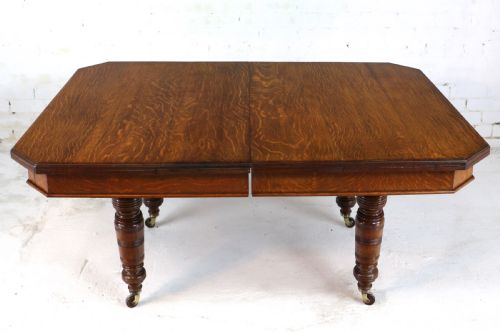 VICTORIAN OAK DINING TABLE 2 LEAVES 8FT 4SEATS 10 - ADDITIONAL PHOTO 11