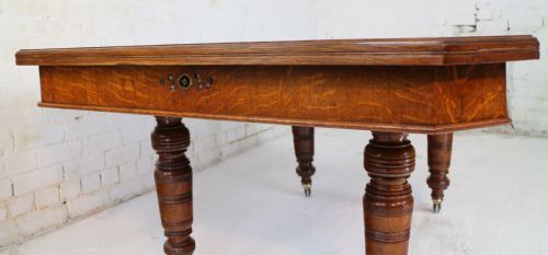 VICTORIAN OAK DINING TABLE 2 LEAVES 8FT 4SEATS 10 - ADDITIONAL PHOTO 13