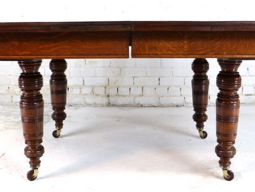 VICTORIAN OAK DINING TABLE 2 LEAVES 8FT 4SEATS 10 - ADDITIONAL PHOTO 15
