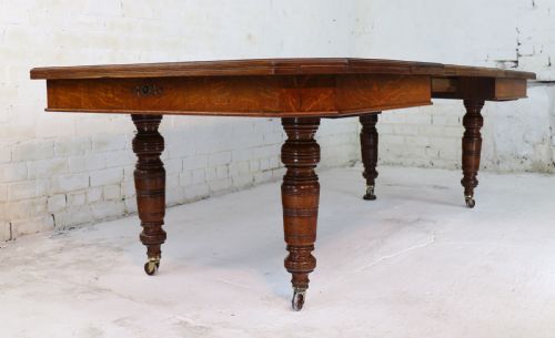 VICTORIAN OAK DINING TABLE 2 LEAVES 8FT 4SEATS 10 - ADDITIONAL PHOTO 17