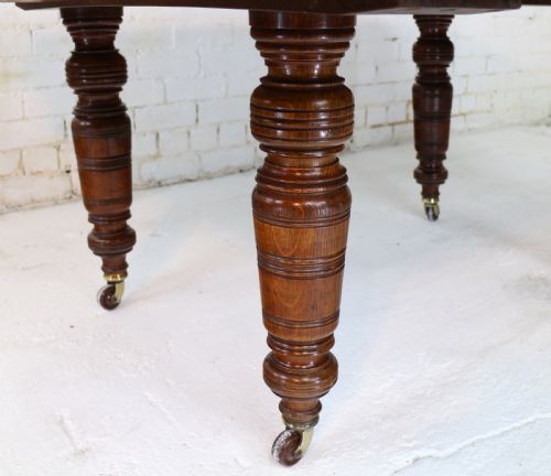 VICTORIAN OAK DINING TABLE 2 LEAVES 8FT 4SEATS 10 - ADDITIONAL PHOTO 18