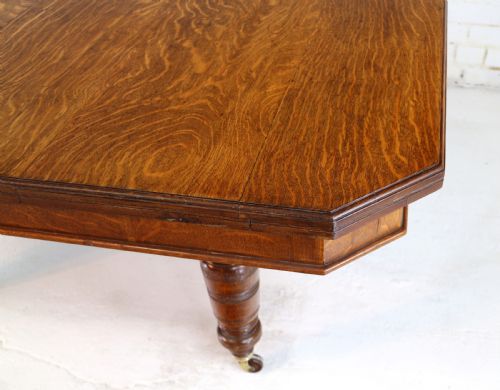 VICTORIAN OAK DINING TABLE 2 LEAVES 8FT 4SEATS 10 - ADDITIONAL PHOTO 24