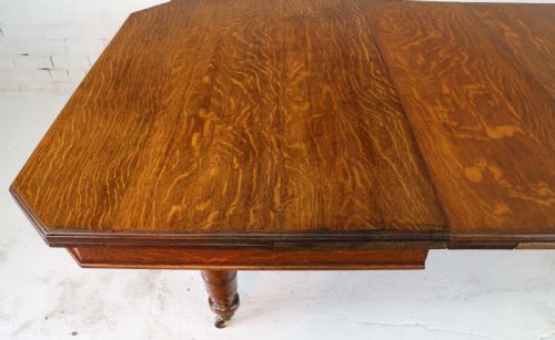 VICTORIAN OAK DINING TABLE 2 LEAVES 8FT 4SEATS 10 - ADDITIONAL PHOTO 26