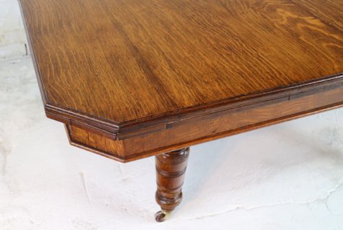 VICTORIAN OAK DINING TABLE 2 LEAVES 8FT 4SEATS 10 - ADDITIONAL PHOTO 29