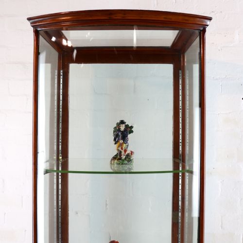 VICTORIAN MAHOGANY BOWFRONT SHOP DISPLAY CABINET - ADDITIONAL PHOTO 2