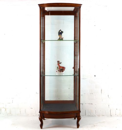 VICTORIAN MAHOGANY BOWFRONT SHOP DISPLAY CABINET - ADDITIONAL PHOTO 3