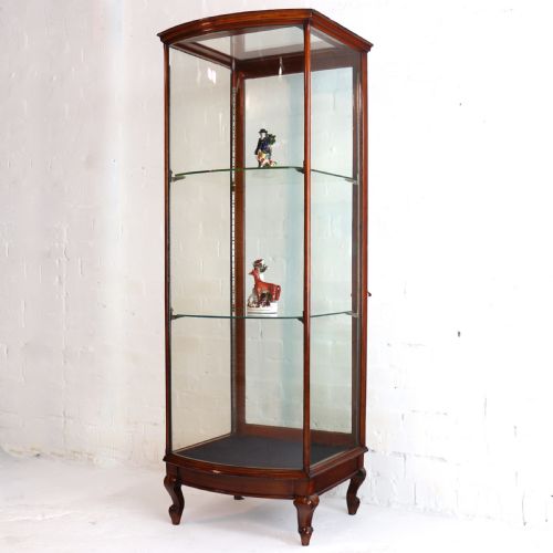 VICTORIAN MAHOGANY BOWFRONT SHOP DISPLAY CABINET - ADDITIONAL PHOTO 4