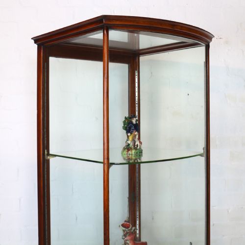 VICTORIAN MAHOGANY BOWFRONT SHOP DISPLAY CABINET - ADDITIONAL PHOTO 5