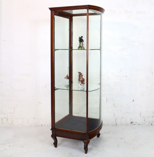 VICTORIAN MAHOGANY BOWFRONT SHOP DISPLAY CABINET - ADDITIONAL PHOTO 17