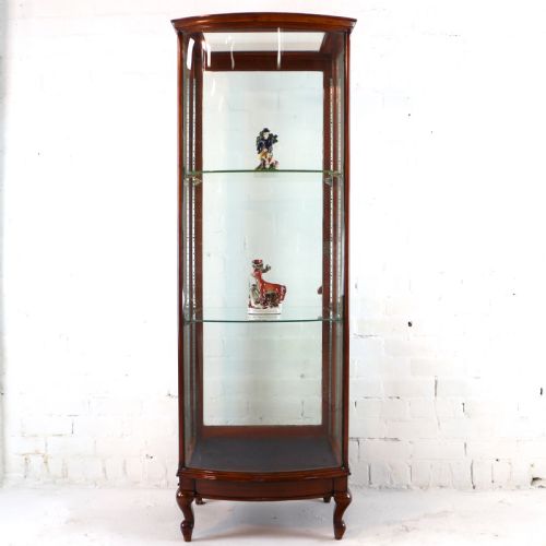 VICTORIAN MAHOGANY BOWFRONT SHOP DISPLAY CABINET - ADDITIONAL PHOTO 18