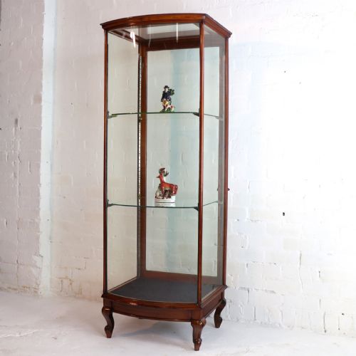 VICTORIAN MAHOGANY BOWFRONT SHOP DISPLAY CABINET - ADDITIONAL PHOTO 27