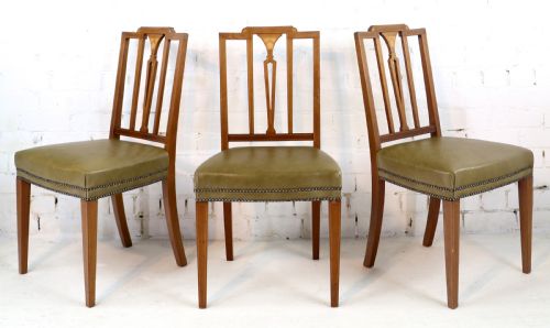 SET OF TWELVE SHERATON REVIVAL MAHOGANY INLAID DINING CHAIRS BY JAMES GARVIE SONS ABERDEEN 12 - ADDITIONAL PHOTO 2
