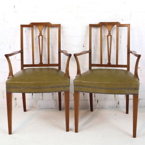 SET OF TWELVE SHERATON REVIVAL MAHOGANY INLAID DINING CHAIRS BY JAMES GARVIE SONS ABERDEEN 12 - ADDITIONAL PHOTO 4
