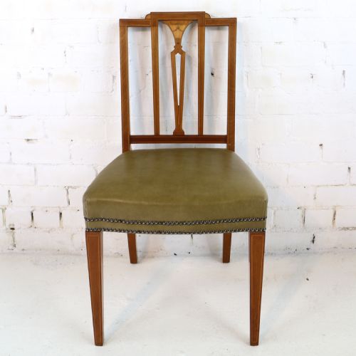 SET OF TWELVE SHERATON REVIVAL MAHOGANY INLAID DINING CHAIRS BY JAMES GARVIE SONS ABERDEEN 12 - ADDITIONAL PHOTO 9