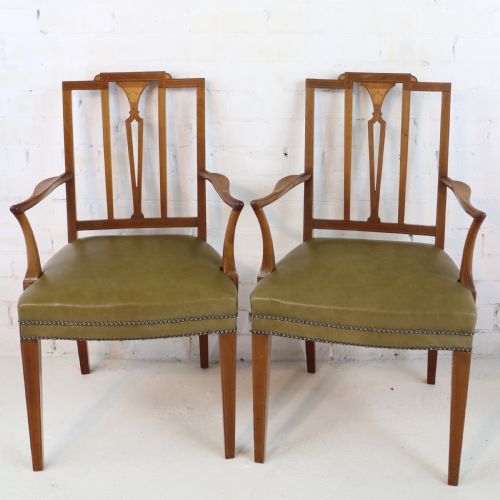 SET OF TWELVE SHERATON REVIVAL MAHOGANY INLAID DINING CHAIRS BY JAMES GARVIE SONS ABERDEEN 12 - ADDITIONAL PHOTO 13
