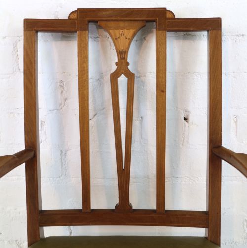 SET OF TWELVE SHERATON REVIVAL MAHOGANY INLAID DINING CHAIRS BY JAMES GARVIE SONS ABERDEEN 12 - ADDITIONAL PHOTO 16