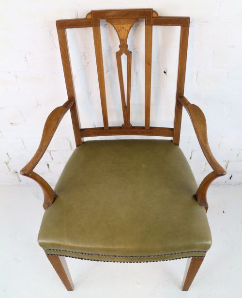SET OF TWELVE SHERATON REVIVAL MAHOGANY INLAID DINING CHAIRS BY JAMES GARVIE SONS ABERDEEN 12 - ADDITIONAL PHOTO 18