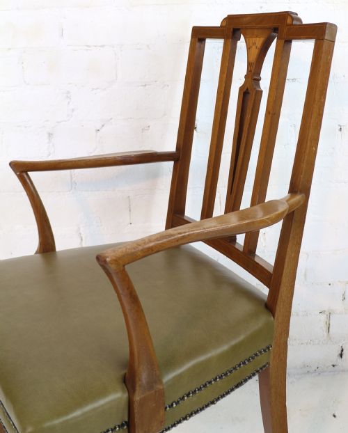SET OF TWELVE SHERATON REVIVAL MAHOGANY INLAID DINING CHAIRS BY JAMES GARVIE SONS ABERDEEN 12 - ADDITIONAL PHOTO 24