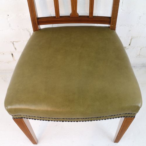 SET OF TWELVE SHERATON REVIVAL MAHOGANY INLAID DINING CHAIRS BY JAMES GARVIE SONS ABERDEEN 12 - ADDITIONAL PHOTO 28