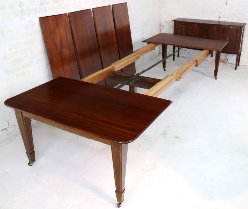 ANTIQUE MAHOGANY EXTENDING DINING TABLE WITH FOUR LEAVES LEAF HOLDER BY JAMES GARVIE SONS ABERDEEN - ADDITIONAL PHOTO 16