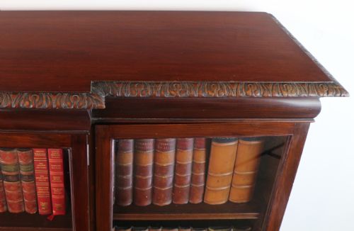 VICTORIAN BREAKFRONT CARVED MAHOGANY GLAZED BOOKCASE - ADDITIONAL PHOTO 22