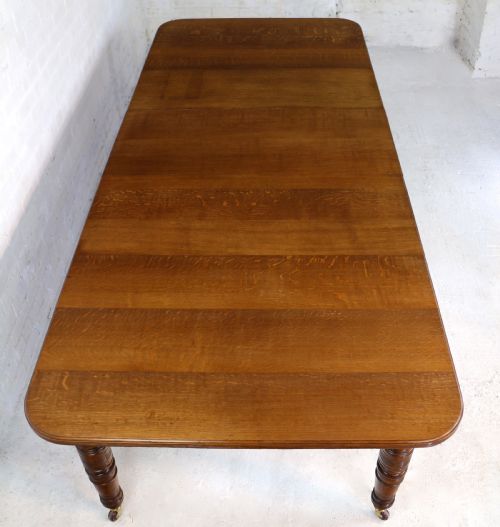 VICTORIAN OAK EXTENDING DINING TABLE 3 LEAVES 10FTSEATS 12 - ADDITIONAL PHOTO 6