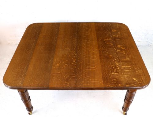 VICTORIAN OAK EXTENDING DINING TABLE 3 LEAVES 10FTSEATS 12 - ADDITIONAL PHOTO 11