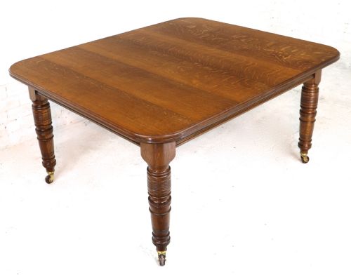 VICTORIAN OAK EXTENDING DINING TABLE 3 LEAVES 10FTSEATS 12 - ADDITIONAL PHOTO 16