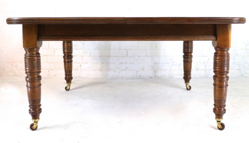 VICTORIAN OAK EXTENDING DINING TABLE 3 LEAVES 10FTSEATS 12 - ADDITIONAL PHOTO 18