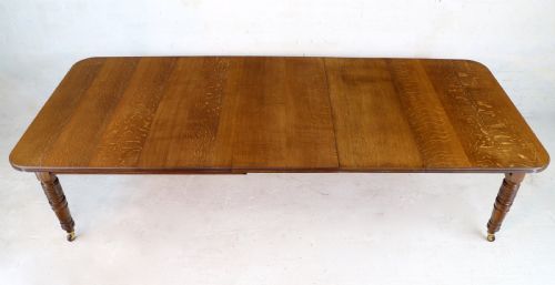 VICTORIAN OAK EXTENDING DINING TABLE 3 LEAVES 10FTSEATS 12 - ADDITIONAL PHOTO 19