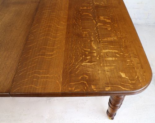 VICTORIAN OAK EXTENDING DINING TABLE 3 LEAVES 10FTSEATS 12 - ADDITIONAL PHOTO 23