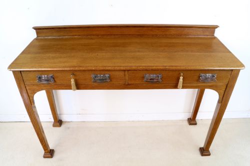 ARTS CRAFTS OAK HALL OR SERVING TABLE BY JAMES SHOOLBRED CO LONDON - ADDITIONAL PHOTO 11