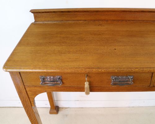 ARTS CRAFTS OAK HALL OR SERVING TABLE BY JAMES SHOOLBRED CO LONDON - ADDITIONAL PHOTO 12