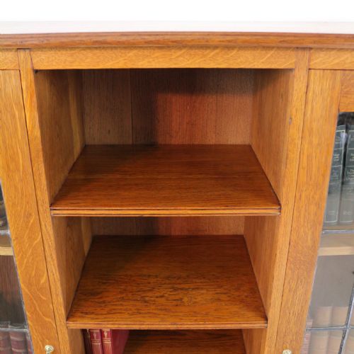 ARTS CRAFTS OAK BOOKCASE CABINET ATTRIBUTED TO LIBERTY CO - ADDITIONAL PHOTO 11