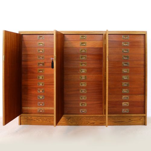 oak and mahogany museum collectors cabinet c1930 - CATEGORY: ANTIQUE CABINETS - DATED 1930