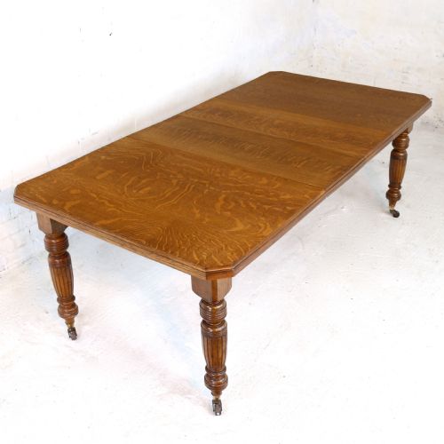 victorian oak dining table 2 leaves 6ft 10seats 8 - CATEGORY: ANTIQUE TABLES - DATED VICTORIAN