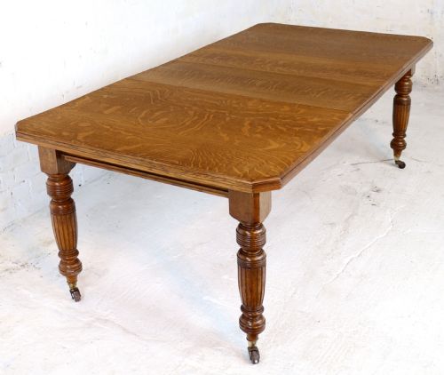 VICTORIAN OAK DINING TABLE 2 LEAVES 6FT 10SEATS 8 - ADDITIONAL PHOTO 1