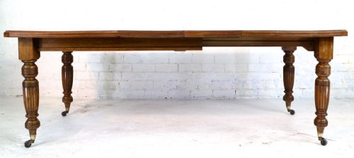 VICTORIAN OAK DINING TABLE 2 LEAVES 6FT 10SEATS 8 - ADDITIONAL PHOTO 3